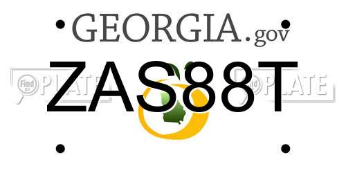 ZAS88T Georgia License Plate