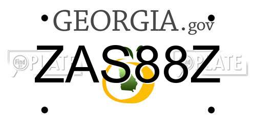 ZAS88Z Georgia License Plate