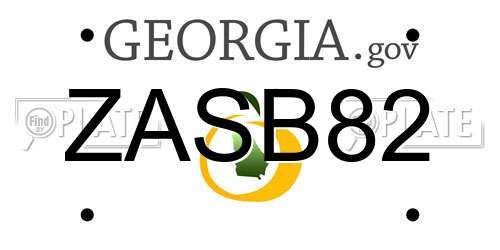 ZASB82 Georgia License Plate