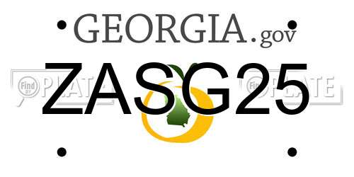 ZASG25 Georgia License Plate