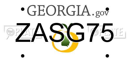 ZASG75 Georgia License Plate