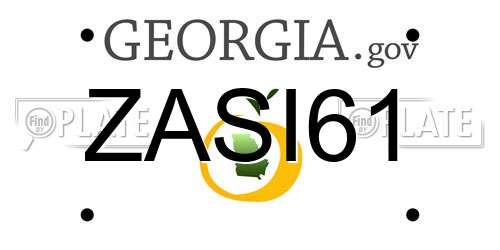 ZASI61 Georgia License Plate