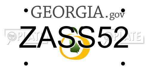 ZASS52 Georgia License Plate
