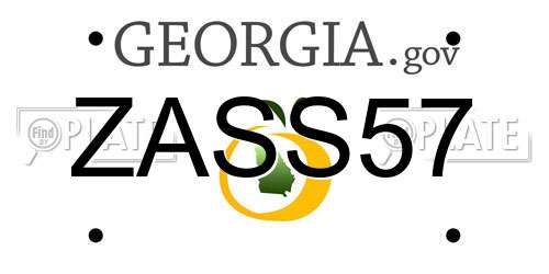 ZASS57 Georgia License Plate