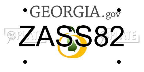 ZASS82 Georgia License Plate