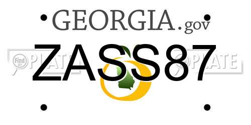ZASS87 Georgia License Plate