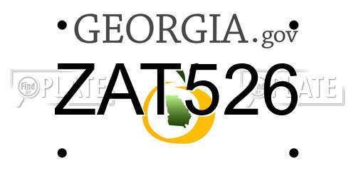 ZAT526 Georgia License Plate