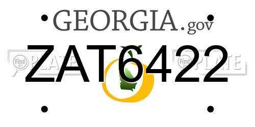 ZAT6422 Georgia License Plate