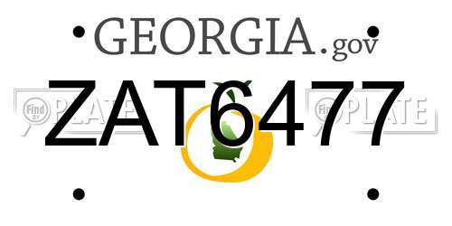 ZAT6477 Georgia License Plate