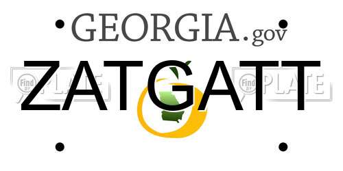 ZATGATT Georgia License Plate