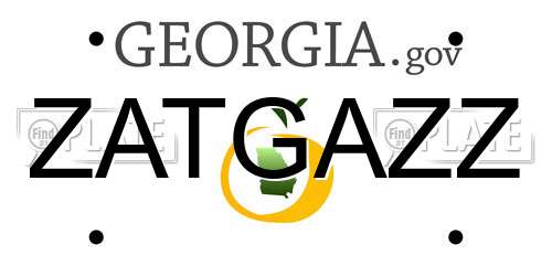 ZATGAZZ Georgia License Plate