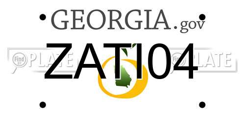 ZATI04 Georgia License Plate