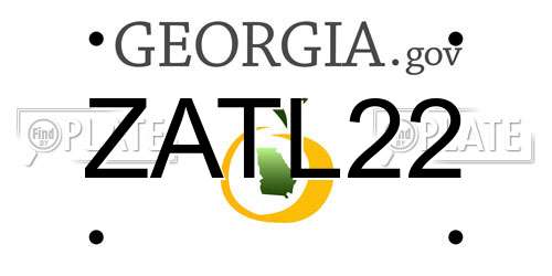 ZATL22 Georgia License Plate