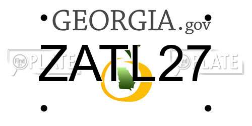 ZATL27 Georgia License Plate