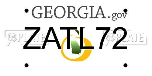 ZATL72 Georgia License Plate