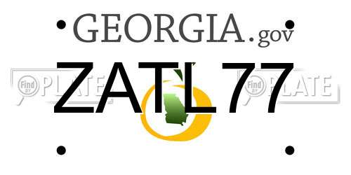 ZATL77 Georgia License Plate
