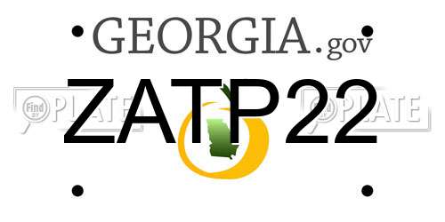 ZATP22 Georgia License Plate
