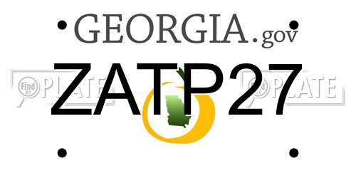 ZATP27 Georgia License Plate