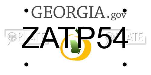 ZATP54 Georgia License Plate