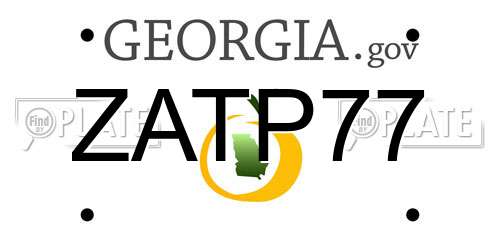 ZATP77 Georgia License Plate