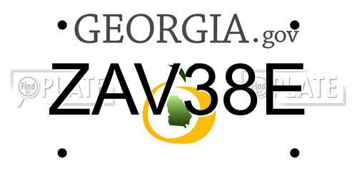 ZAV38E Georgia License Plate