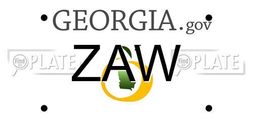 ZAW Georgia License Plate