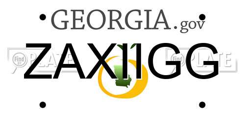 ZAXIIGG Georgia License Plate