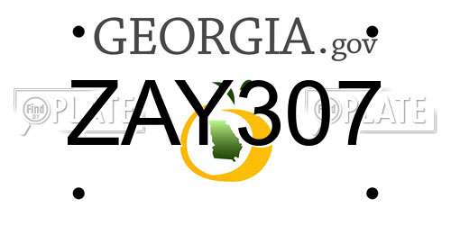 ZAY307 Georgia License Plate