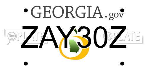 ZAY30Z Georgia License Plate