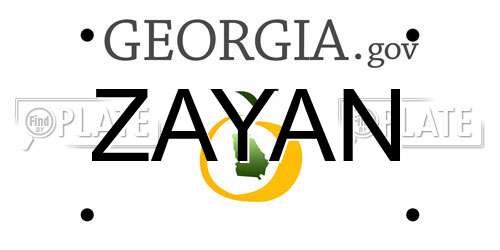 ZAYAN Georgia License Plate