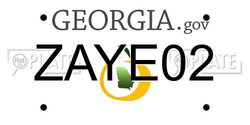 ZAYE02 Georgia License Plate