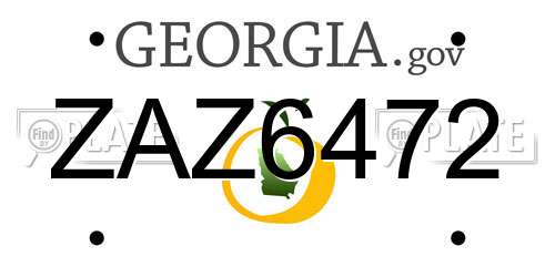 ZAZ6472 Georgia License Plate
