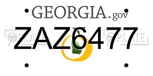 ZAZ6477 Georgia License Plate