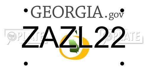 ZAZL22 Georgia License Plate
