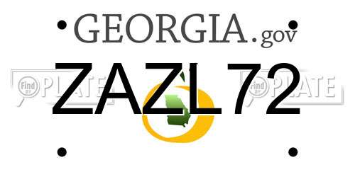 ZAZL72 Georgia License Plate