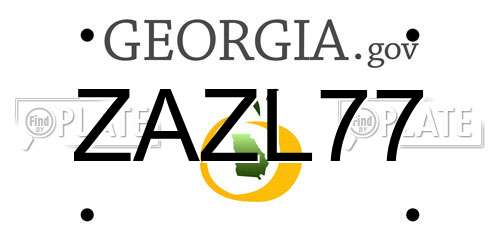 ZAZL77 Georgia License Plate