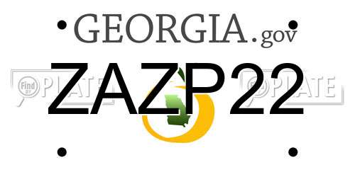 ZAZP22 Georgia License Plate