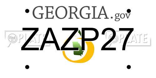 ZAZP27 Georgia License Plate