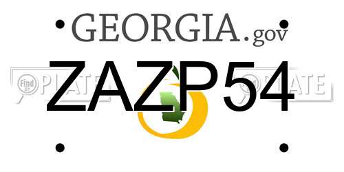 ZAZP54 Georgia License Plate
