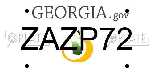 ZAZP72 Georgia License Plate