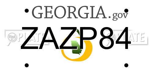 ZAZP84 Georgia License Plate