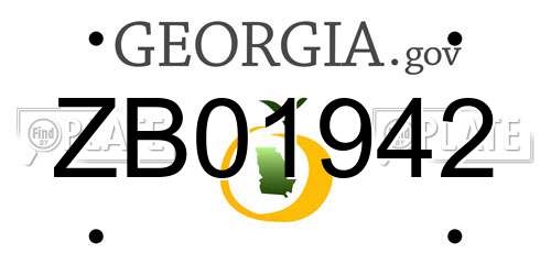 ZB01942 Georgia License Plate
