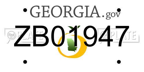 ZB01947 Georgia License Plate
