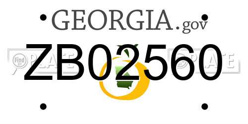 ZB02560 Georgia License Plate