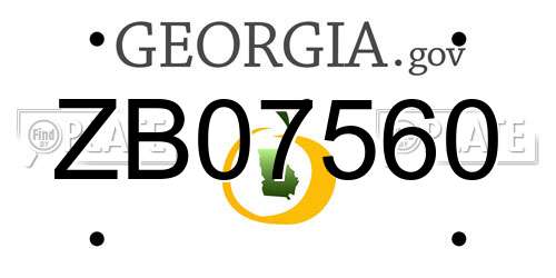 ZB07560 Georgia License Plate