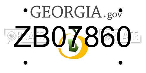 ZB07860 Georgia License Plate