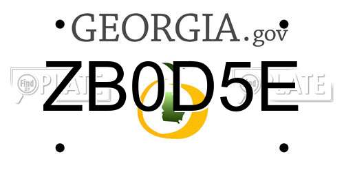 ZB0D5E Georgia License Plate