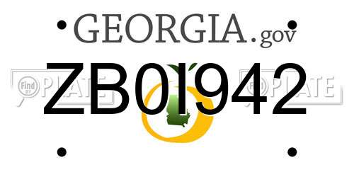 ZB0I942 Georgia License Plate