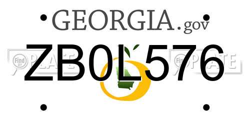 ZB0L576 Georgia License Plate