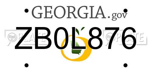ZB0L876 Georgia License Plate